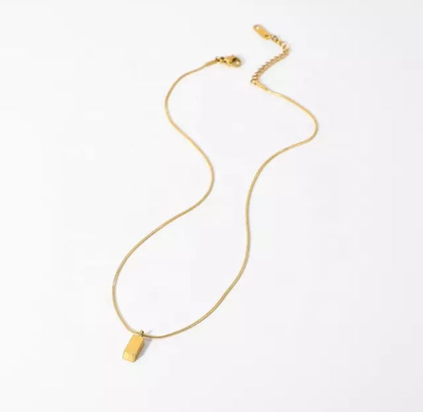 Gold Block Necklace